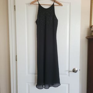 Chelsea Nites black beaded long dress